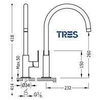 MEDIDAS MONOMANDO COCINA TRES